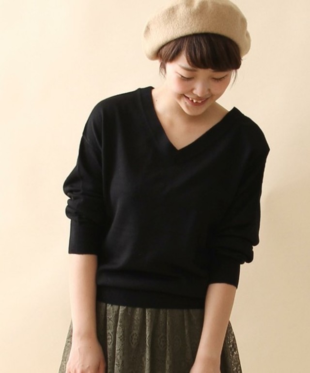 coen ウールハイゲージ2WAYプルオーバーニット