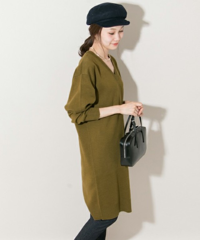 URBAN RESEARCH Vネックニットワンピース