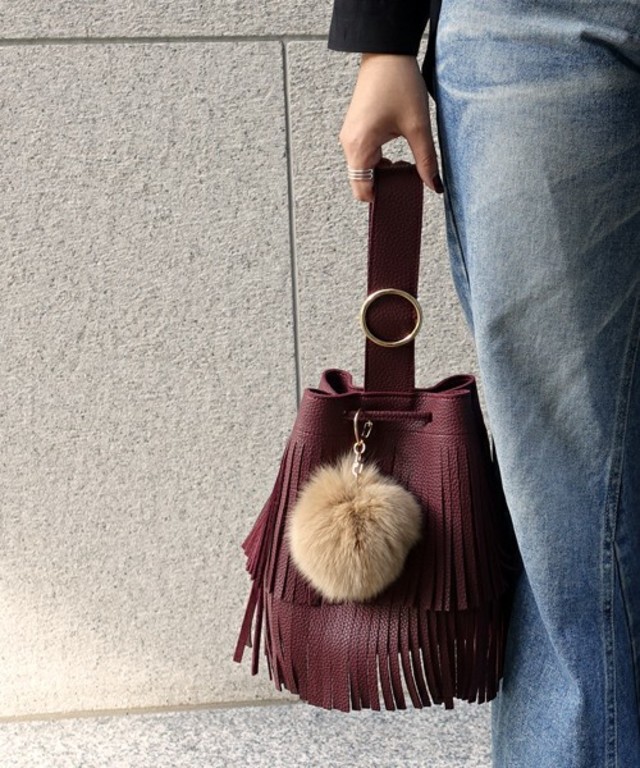 リアル フォックスファー ポンポンチャーム