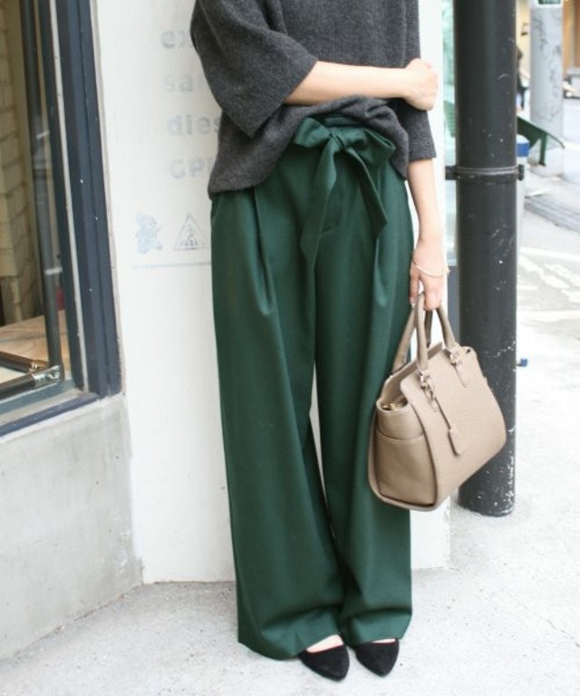 ハイカウントフラノワイドパンツ