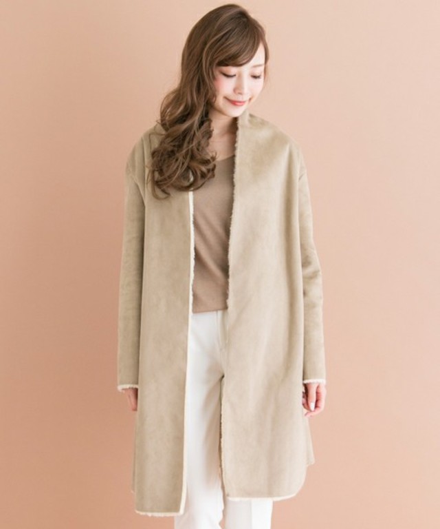 フェイクムートンガウンコーディガン