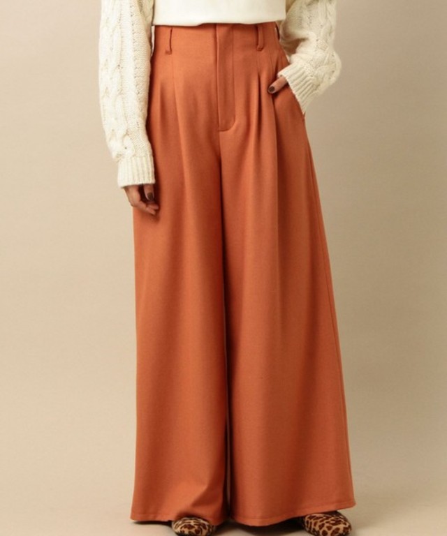 ハイウエスト4タックワイドパンツ