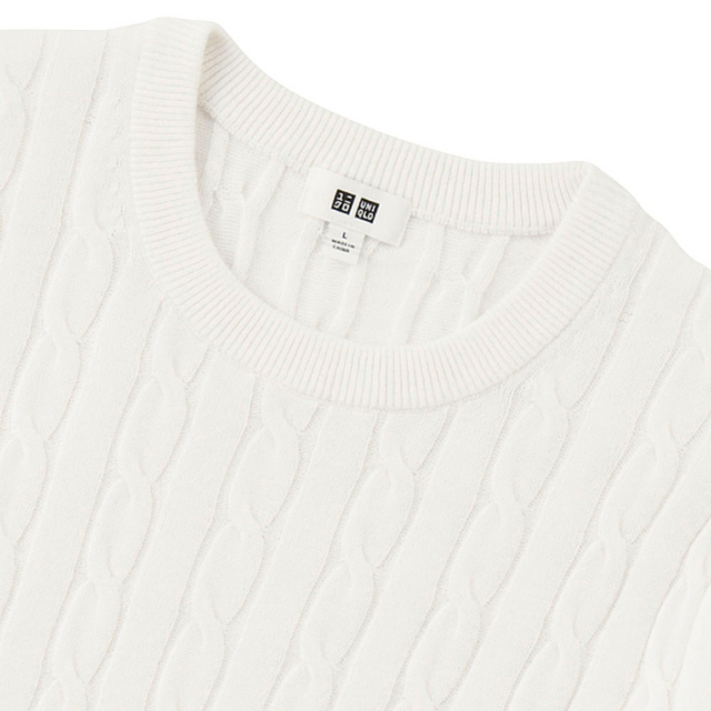 コットンカシミヤケーブルクルーネックセーター（Men）