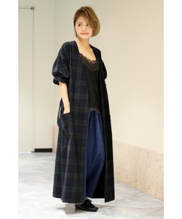 Spick & Span 1/15 ラムウールシャギーCHガウンフウワンピース