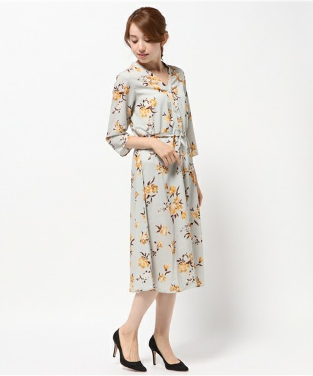 cheek オリジナルフラワーPtフロントオープンワンピース