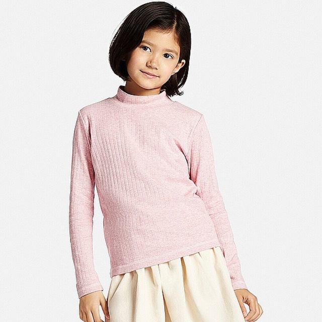 GIRLS リブハイネックT