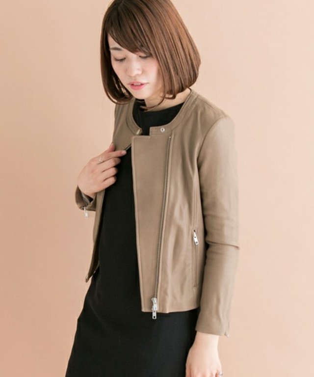 URBAN RESEARCH ROSSO/ROSSO ノーカラーライダースジャケット