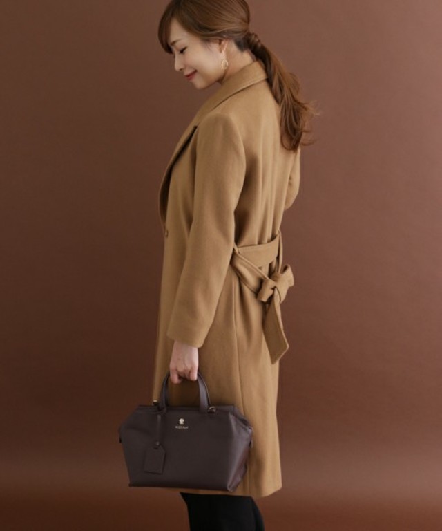 カシミヤ混ガウンコート