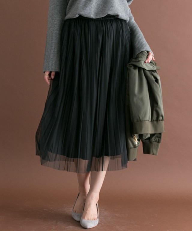 URBAN RESEARCH ROSSO チュールプリーツスカート
