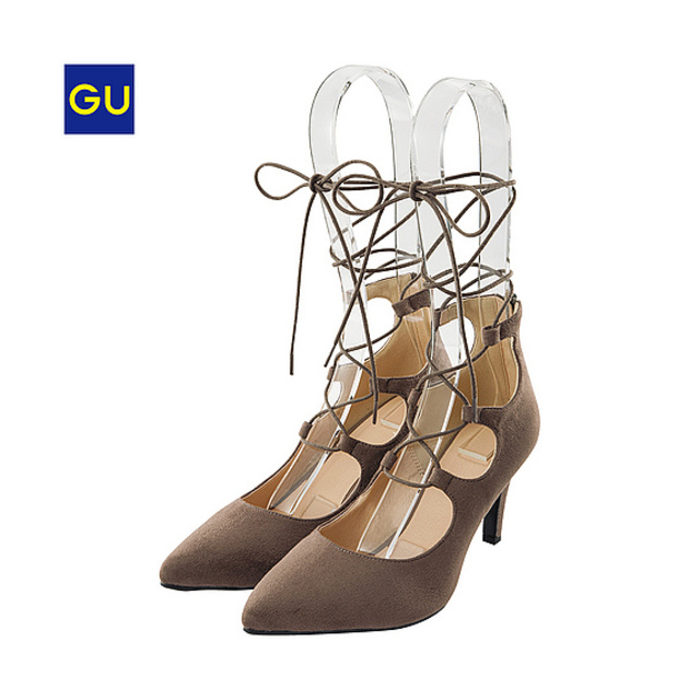 レースアップパンプス