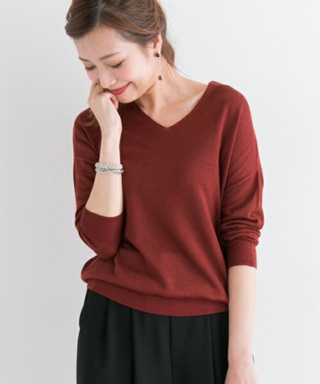 URBAN RESEARCH ROSSO　16GハイゲージVネックニット