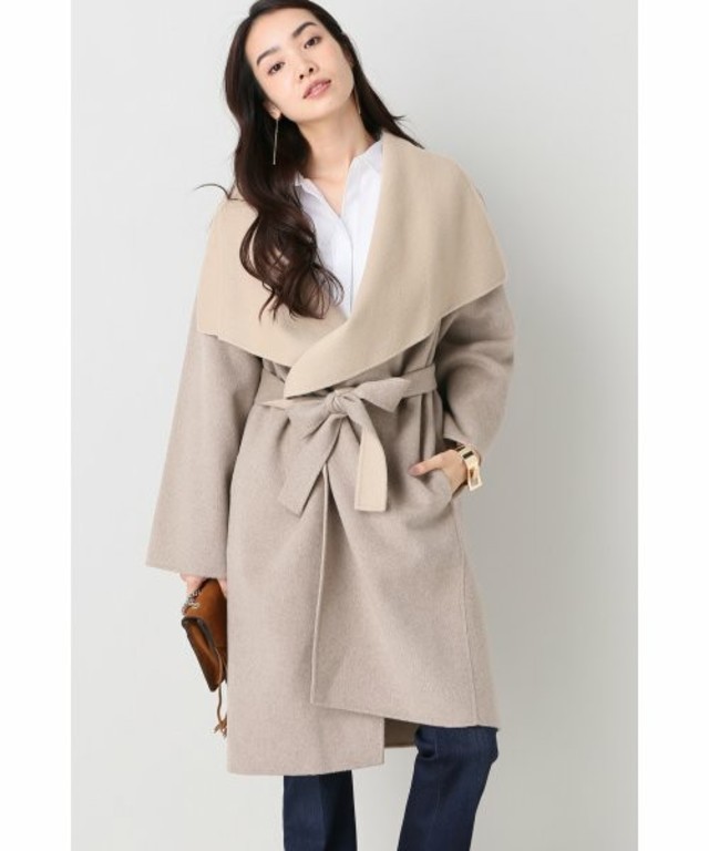 Spick and Span Noble Wダブルビーバーラップコート