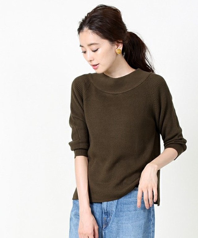 FREAK'S STORE ワッフル編み2WAYオフショルニット