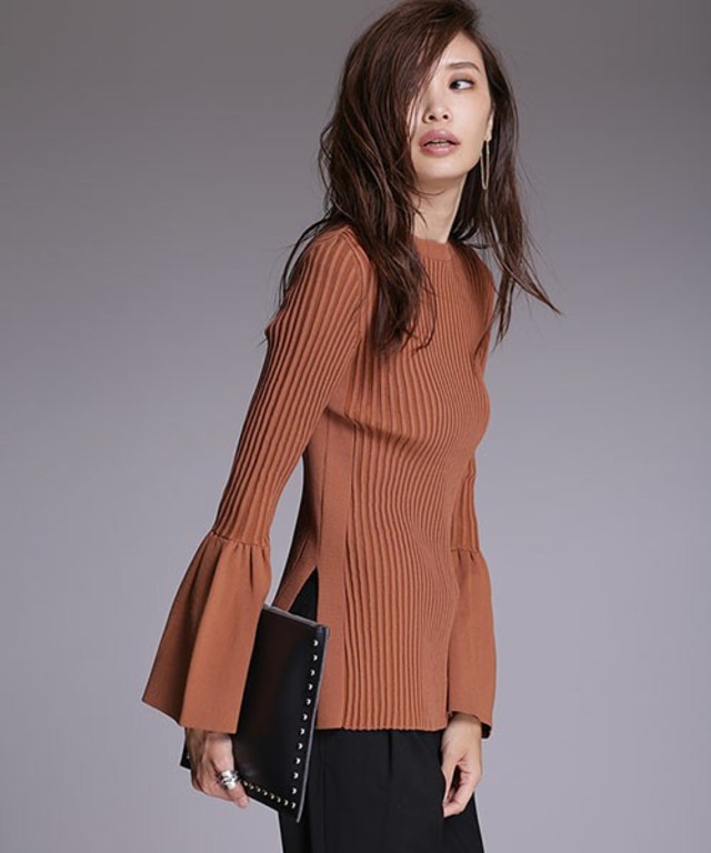 nano・universe フレアスリーブニット