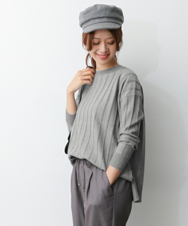 URBAN RESEARCH DOORS WOMENS　リブプルオーバーワイドニット