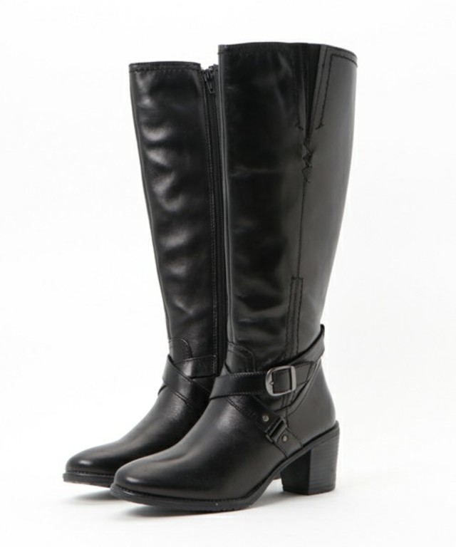 ベルトデザインヒールアップジョッキーブーツ