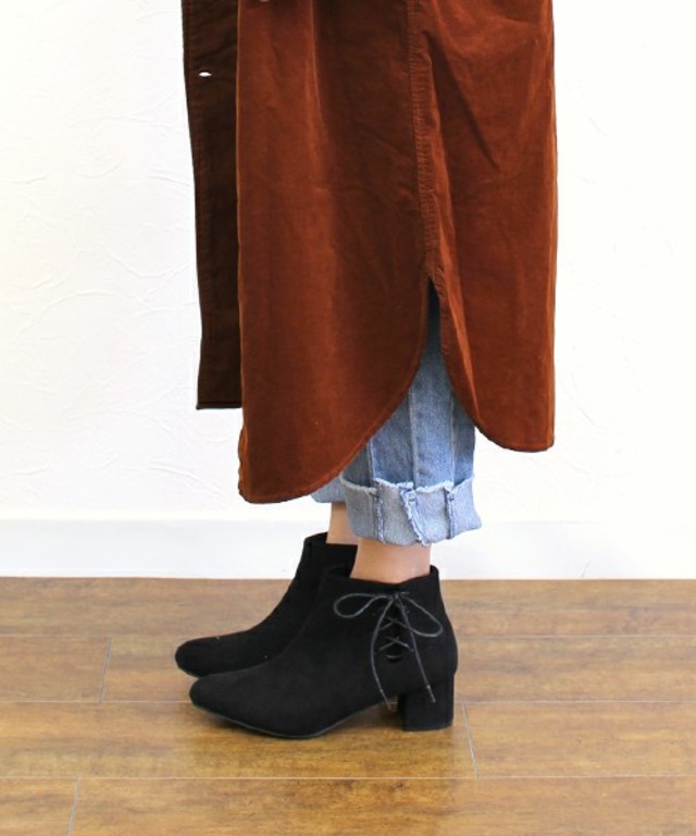 サイドレースアップショートブーツ