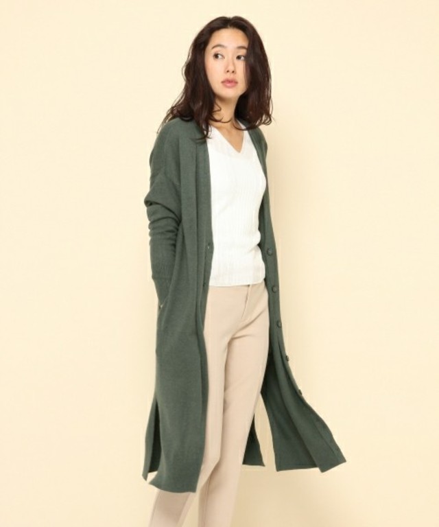 12GアンゴラVネックロングカーディガン