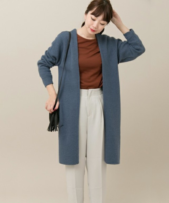KBF+ アンゴラロングカーディガン