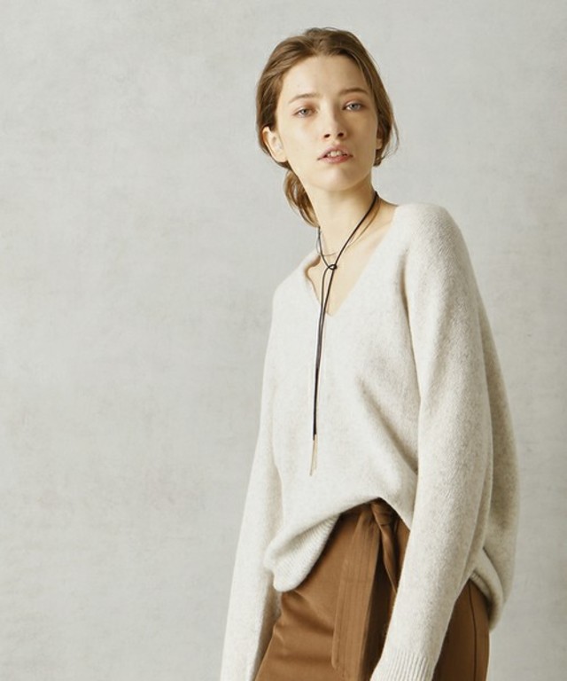 DouDou ウールホールガーメントプルオーバーニット