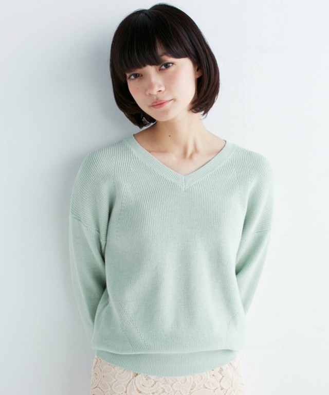 haco! ＰＢＰ　オーガニックコットンのＶネックニット