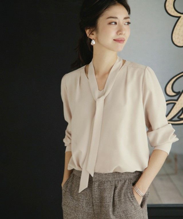 スタイル・デリ　ボウタイ付き2WAYブラウス