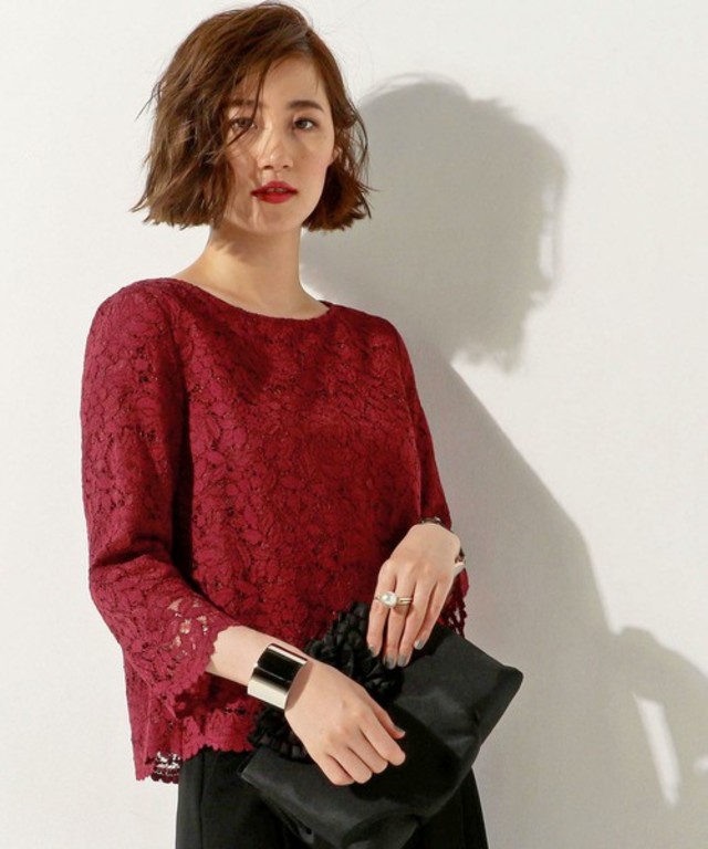 UNITED ARROWS　コード レース ロングスリーブ ブラウス