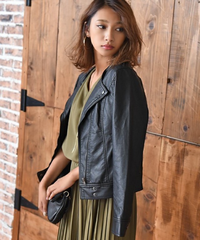 philter 2016 A/W　エコレザー・ダブルライダースジャケット