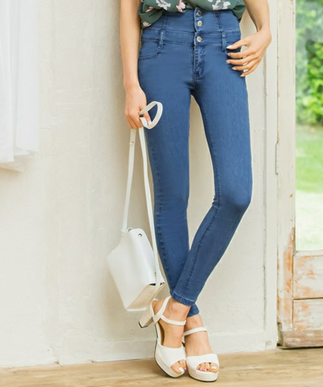 定番ハイウエストデニムパギンス