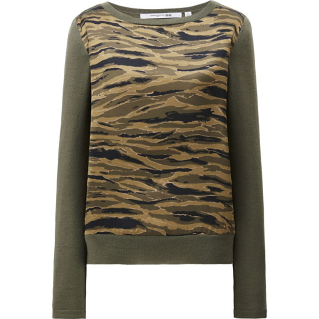 WOMEN メリノブレンドコンビネーションセーター(長袖)