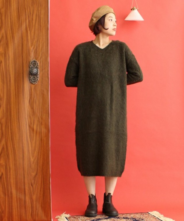 PAR ICI モヘアストレッチ Longワンピース