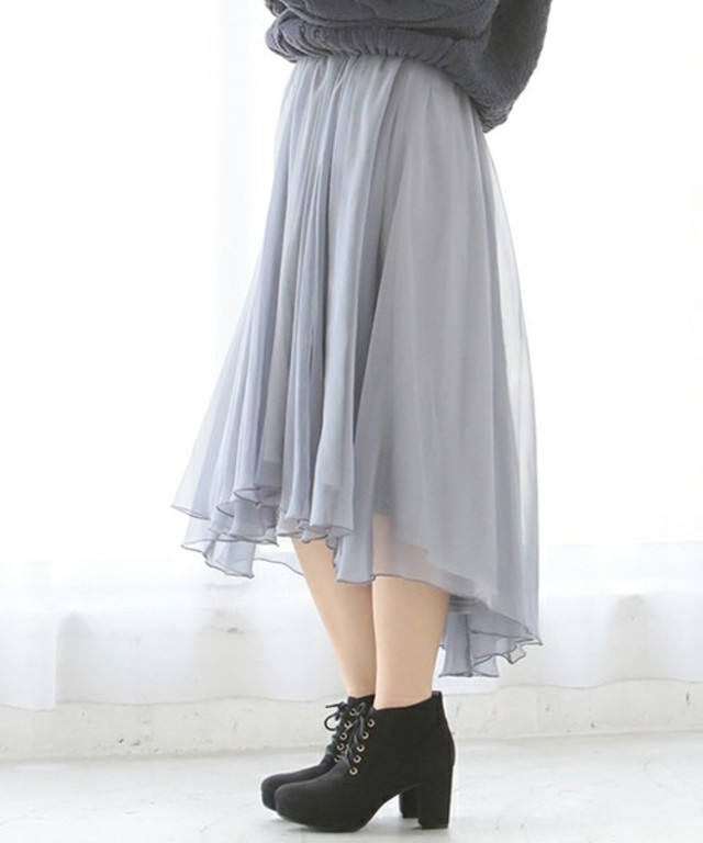 one after another NICE CLAUP シフォンイレヘムスカート