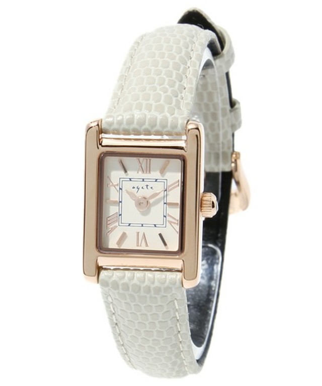 スクエアフェイス革ベルトウォッチ 【AGETEF2時計】