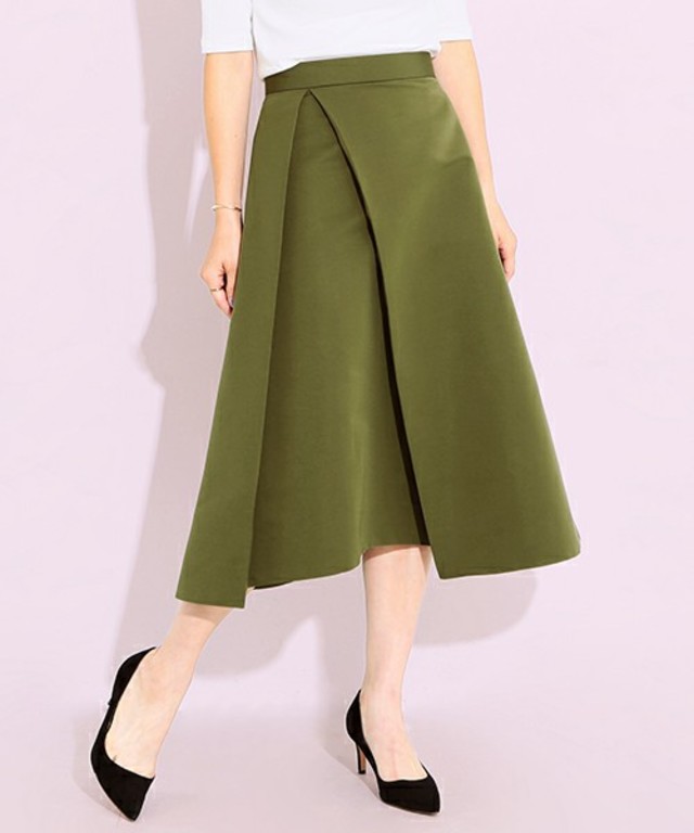 Demi-Luxe BEAMS / グログラン アシメタックスカート