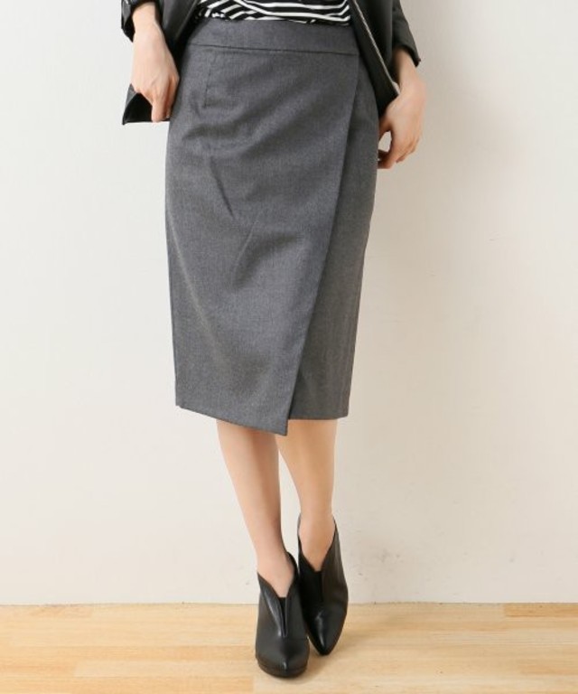 FRAMeWORK フラノラップ タイトスカート