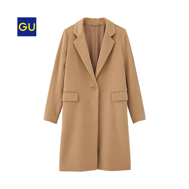 （GU）ウールブレンドチェスターコート