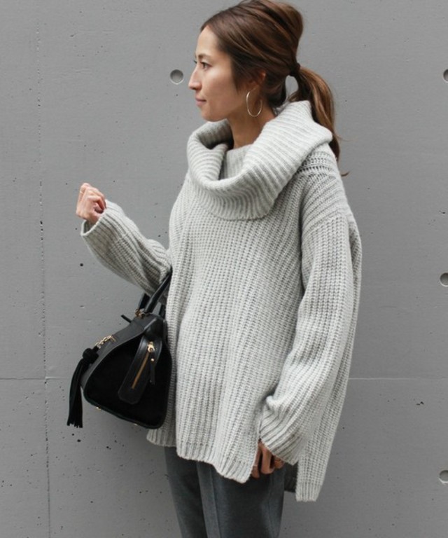 3G/片畦オフタートルプルオーバー