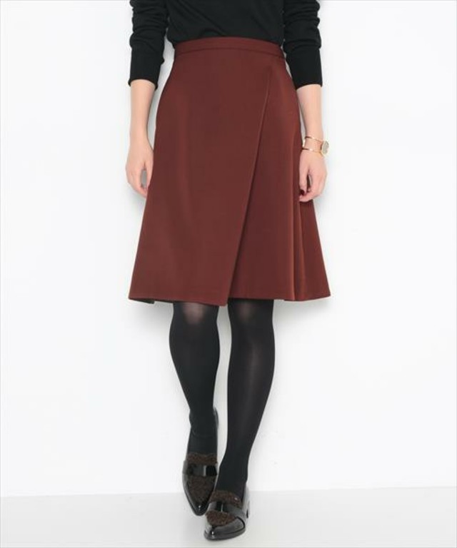 ADAM ET ROPE' ダブルクロスタックフレアスカート