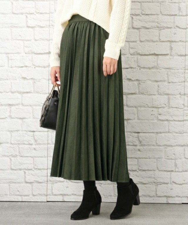 LEPSIM　フェイクスエードプリーツスカート