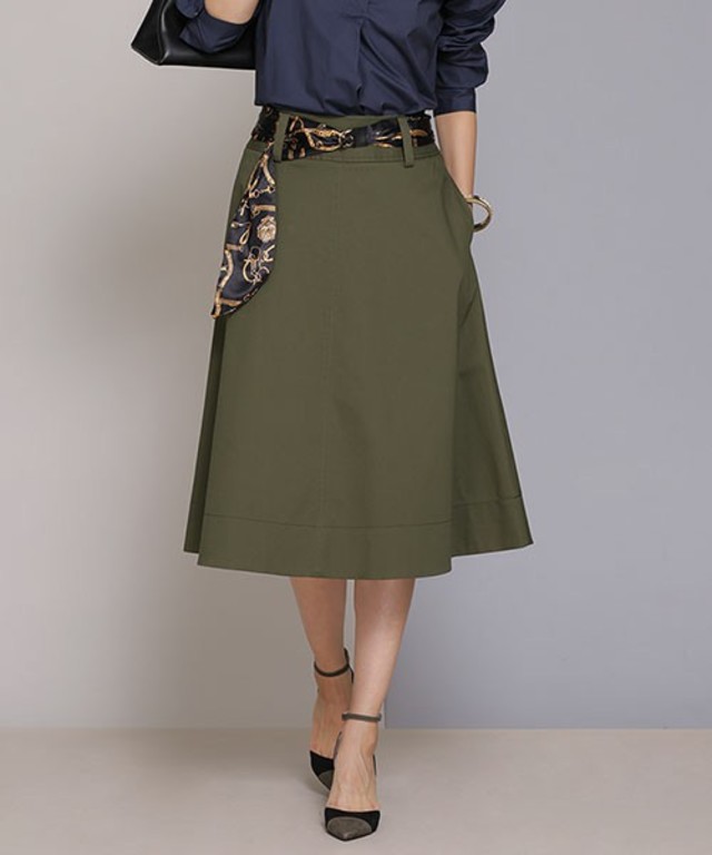 nano･universe　保湿機能つきチノフレアスカート