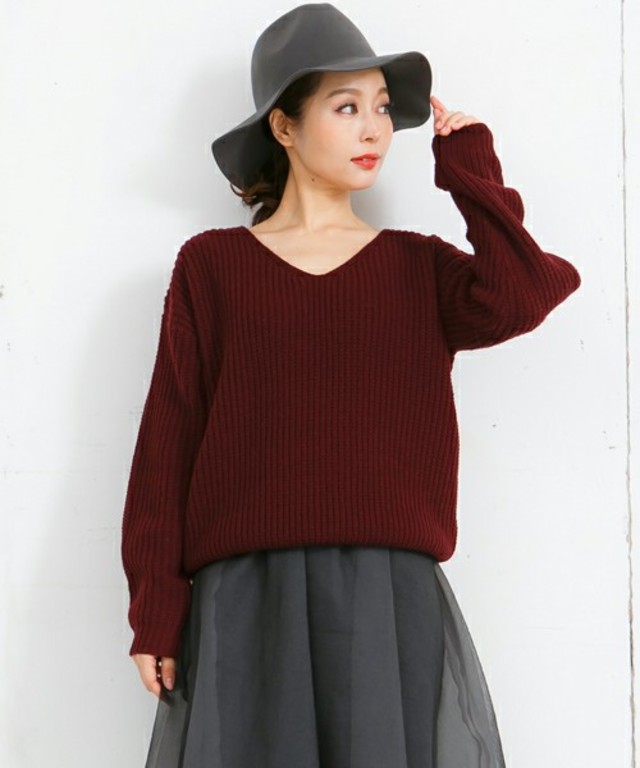 KOBE LETTUCE　ドロップショルダーシンプルゆるニットトップス