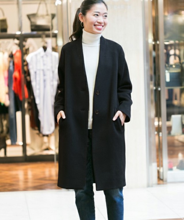 URBAN RESEARCH ROSSO ROSSO Vネックノーカラーコート