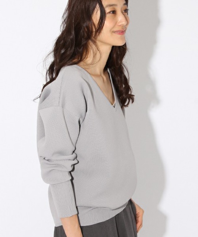 DAILY NEWミラノリブVネックプルオーバー