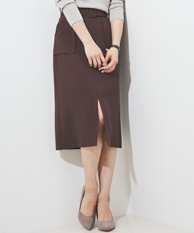 STUDIOUS STUDIOUS ウール混ハイウエストスリットスカート