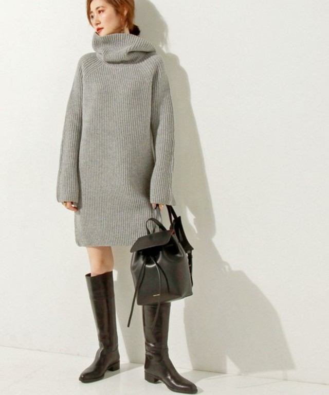 UNITED ARROWS　アゼ タートルネック ニット ワンピース