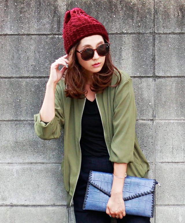 reca ケーブル編みニット帽