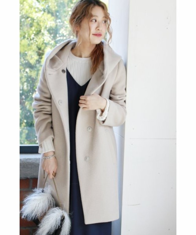 ダブルモッサー2Wayフードロングコート