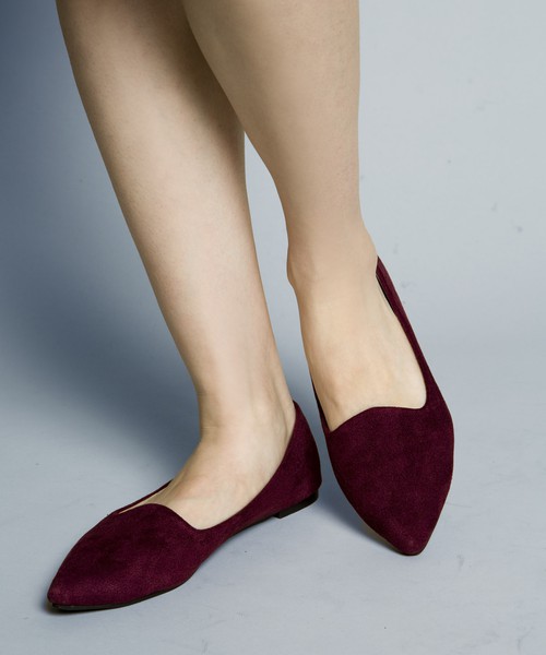PLAIN CLOTHING スエードフラットパンプス