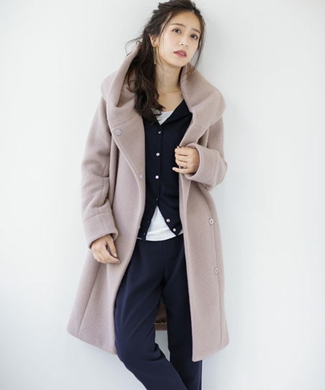 nano・universe 　 変形衿コート