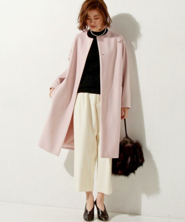 UNITED ARROWS UBMF W/BV ドロップショルダー ノーカラーコート